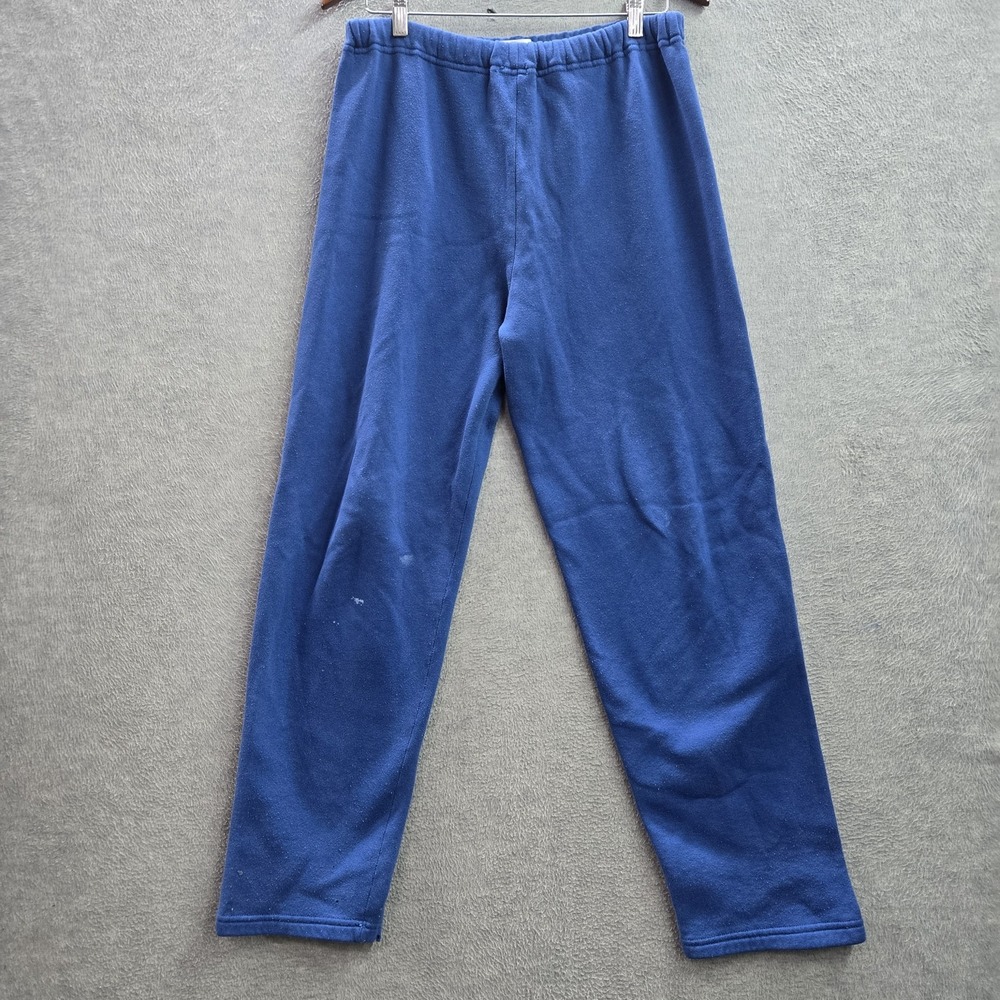 VINTAGE Russell Athletic Men Activewear Pants L Blue Sweatpants Fleece USA READ